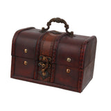 Maxbell 2pcs Retro Wooden Lock Treasure Chest Jewelry Storage Box Container Holder