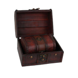 Maxbell 2pcs Retro Wooden Lock Treasure Chest Jewelry Storage Box Container Holder