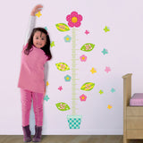 Maxbell 70x50cm 3D Flowers Kid Height Chart Measure Removable Wall Decal PVC Sticker Kids Room Wall Art Decor Waterproof Sticker