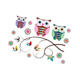 Maxbell 70x50cm 3Pcs PVC Removable 3D Art Mural Owls Tree Branch Wall Sticker Bedroom Desk Background Home Decoration