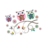 Maxbell 70x50cm 3Pcs PVC Removable 3D Art Mural Owls Tree Branch Wall Sticker Bedroom Desk Background Home Decoration