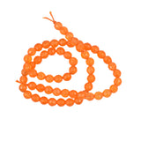 Maxbell 6mm Faceted Jade Round Gemstone Beads For Jewelry Bracelet Necklace Making Accessory 15.5" Orange