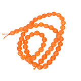 Maxbell 6mm Faceted Jade Round Gemstone Beads For Jewelry Bracelet Necklace Making Accessory 15.5" Orange