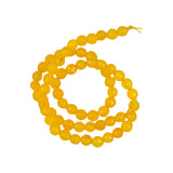 Maxbell 6mm Faceted Jade Round Gemstone Beads For Jewelry Bracelet Necklace Making Accessory 15.5'' Yellow