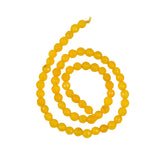 Maxbell 6mm Faceted Jade Round Gemstone Beads For Jewelry Bracelet Necklace Making Accessory 15.5'' Yellow