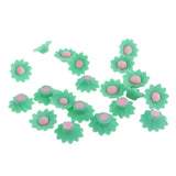 Maxbell Pack of 20PCS Polymer Clay Beads Flower Spacer Beads Jewelry Necklace Bracelet Making DIY Accessories Green