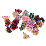 Maxbell Set of 20PCS 15mm Colorful Rose Flower Polymer Clay Beads For Scrapbooking Jewelry Necklace Bracelet Making Findings #1