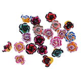 Maxbell Set of 20PCS 15mm Colorful Rose Flower Polymer Clay Beads For Scrapbooking Jewelry Necklace Bracelet Making Findings #1