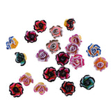 Maxbell Set of 20PCS 15mm Colorful Rose Flower Polymer Clay Beads For Scrapbooking Jewelry Necklace Bracelet Making Findings #1