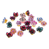 Maxbell Set of 20PCS 15mm Colorful Rose Flower Polymer Clay Beads For Scrapbooking Jewelry Necklace Bracelet Making Findings #1