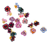 Maxbell Set of 20PCS 15mm Colorful Rose Flower Polymer Clay Beads For Scrapbooking Jewelry Necklace Bracelet Making Findings #1