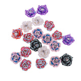 Maxbell Set of 20PCS 15mm Colorful Rose Flower Polymer Clay Beads For Scrapbooking Jewelry Necklace Bracelet Making Findings #2