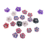 Maxbell Set of 20PCS 15mm Colorful Rose Flower Polymer Clay Beads For Scrapbooking Jewelry Necklace Bracelet Making Findings #2