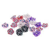 Maxbell Set of 20PCS 15mm Colorful Rose Flower Polymer Clay Beads For Scrapbooking Jewelry Necklace Bracelet Making Findings #2