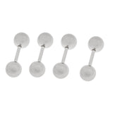 Maxbell 16G Eyebrow Ear Nose Lip Rings Body Piercing Jewelry PACK OF 4PCS Silver 1.2mm  5mm