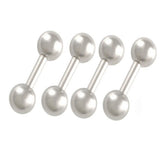 Maxbell 16G Eyebrow Ear Nose Lip Rings Body Piercing Jewelry PACK OF 4PCS Silver 1.2mm  5mm