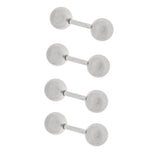 Maxbell 16G Eyebrow Ear Nose Lip Rings Body Piercing Jewelry PACK OF 4PCS Silver 1.2mm  5mm