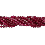 Maxbell Faceted Ruby Jade Round Gemstone Loose Beads Strand For Jewelry Bangle Bracelet Making 15 Inch/ Strand 8mm