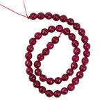 Maxbell Faceted Ruby Jade Round Gemstone Loose Beads Strand For Jewelry Bangle Bracelet Making 15 Inch/ Strand 8mm