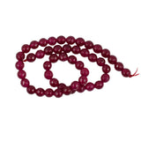 Maxbell Faceted Ruby Jade Round Gemstone Loose Beads Strand For Jewelry Bangle Bracelet Making 15 Inch/ Strand 8mm