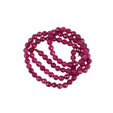 Maxbell Faceted Ruby Jade Round Gemstone Loose Beads Strand For Jewelry Bangle Bracelet Making 15 Inch/ Strand 6mm