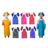 Maxbell 1 Set of 4PCS Kids Household Baking Painting Clothes Protective Apron Children Cooking Baking Painting Apron Purple Red