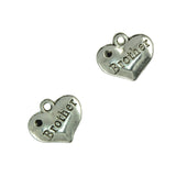 Maxbell 30pcs Tibet Silver Brother Heart Charms Wedding DIY Jewellery Making 16 x 14 mm