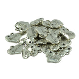 Maxbell 30pcs Tibet Silver Brother Heart Charms Wedding DIY Jewellery Making 16 x 14 mm