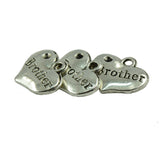 Maxbell 30pcs Tibet Silver Brother Heart Charms Wedding DIY Jewellery Making 16 x 14 mm