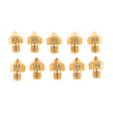 Maxbell 10Piece 3D Printer Extruder Brass Nozzle Print Head For Mk8 Makerbot  0.5mm