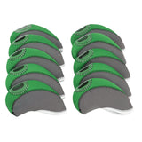 Maxbell Pack of 10PCS Neoprene Golf Iron Club Head Covers Sporting Goods Golf Accessories Transparent Window Green