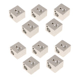 Maxbell 10PCS DIY Heater Block Hot End M6 Nozzle For MK8 RepRap 3D Printer DIY 16x16x12mm MK8