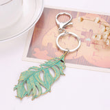 Maxbell Fashionable Metal Leaf Charms Pendant Key Ring Keychain Keyfob Phone Handbag Car Hanging Decor Charms Green