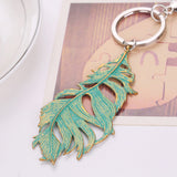 Maxbell Fashionable Metal Leaf Charms Pendant Key Ring Keychain Keyfob Phone Handbag Car Hanging Decor Charms Green