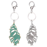 Maxbell Fashionable Metal Leaf Charms Pendant Key Ring Keychain Keyfob Phone Handbag Car Hanging Decor Charms Green