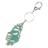 Maxbell Fashionable Metal Leaf Charms Pendant Key Ring Keychain Keyfob Phone Handbag Car Hanging Decor Charms Green