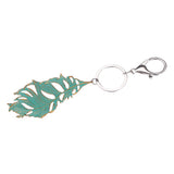 Maxbell Fashionable Metal Leaf Charms Pendant Key Ring Keychain Keyfob Phone Handbag Car Hanging Decor Charms Green