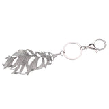 Maxbell Fashionable Metal Leaf Charms Pendant Key Ring Keychain Keyfob Phone Handbag Car Hanging Decor Charms Silver