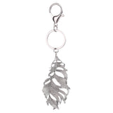 Maxbell Fashionable Metal Leaf Charms Pendant Key Ring Keychain Keyfob Phone Handbag Car Hanging Decor Charms Silver