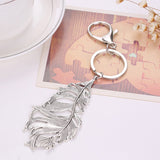 Maxbell Fashionable Metal Leaf Charms Pendant Key Ring Keychain Keyfob Phone Handbag Car Hanging Decor Charms Silver