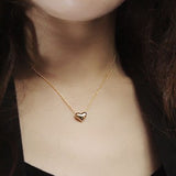 Maxbell Love Heart Pendant Necklace Present Gift Jewelry - Gold