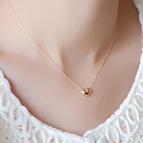 Maxbell Love Heart Pendant Necklace Present Gift Jewelry - Gold