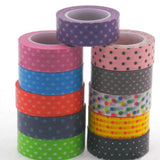 Maxbell 10pcs 10m Colorful Dot Tape DIY Adhesive Paper Sticker 1.5cm