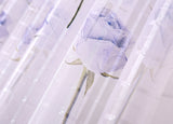 Maxbell Fashionable Blue Rose Pattern Charms Voile Lattice Curtains Home Bedroom Hotel Bar Window Blinds Beads Trim 100*250cm