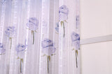 Maxbell Fashionable Blue Rose Pattern Charms Voile Lattice Curtains Home Bedroom Hotel Bar Window Blinds Beads Trim 100*250cm