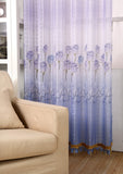 Maxbell Fashionable Blue Rose Pattern Charms Voile Lattice Curtains Home Bedroom Hotel Bar Window Blinds Beads Trim 100*250cm