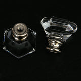 Maxbell Elegant Acrylic Drawer Cabinet Dresser Door Hexagon Shaped Handle With Mounting Screws Clear 31MM
