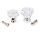 Maxbell Elegant Acrylic Drawer Cabinet Dresser Door Hexagon Shaped Handle With Mounting Screws Clear 31MM