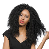 Maxbell 24 Inches African American Long Deep Curly Synthetic Hair Wigs with Wig Cap for Women Front Lace Black