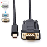 Maxbell 1.8M Mini DisplayPort DP To VGA Male Adapter TV AV Cable For Macbook Air Pro